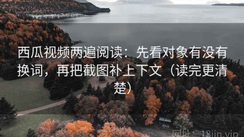 西瓜视频两遍阅读：先看对象有没有换词，再把截图补上下文（读完更清楚）