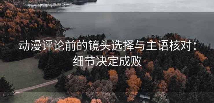 动漫评论前的镜头选择与主语核对：细节决定成败