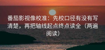 番茄影视像校准：先校口径有没有写清楚，再把轴线起点终点读全（两遍阅读）