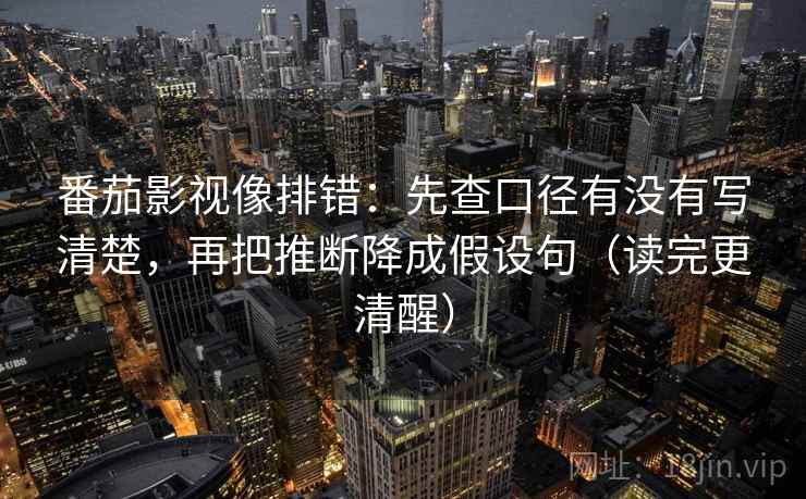 番茄影视像排错：先查口径有没有写清楚，再把推断降成假设句（读完更清醒）